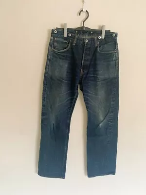 USED Heller's Cafe DENIM HC-1922B Buckleback Straight Selvedge Jeans W33 Japan • $215