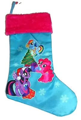 NEW MY LITTLE PONY CHRISTMAS STOCKING Girls Cartoon Decoration Pink Blue Large • $9.60