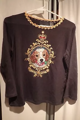 Michael Simon Vintage 2002 Dog Sweater - NWT - M Royal Beagle? Embroidery Wow! • $65