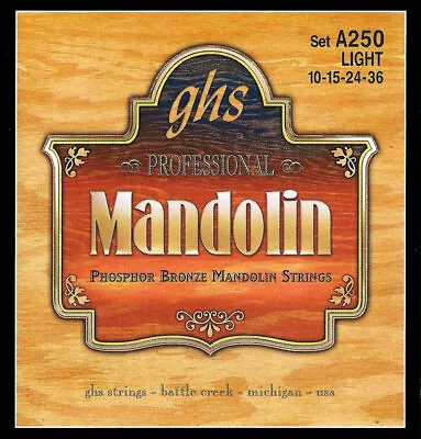 2 Sets GHS A250 Phosphor Bronze Mandolin Strings Light Gauge 10-36 • $16.95