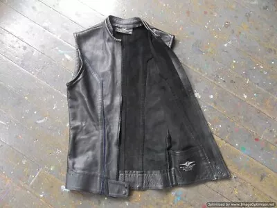Mr. S Leather Vest W/Blue Piping Blk Mister S - Gay Interest Kink Castro - XS • $109