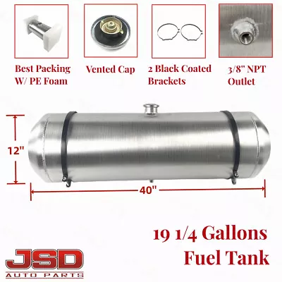 12 X40'' 19 1/4 Gallon Fuel Tank 3/8 NPT Spun Aluminum Round Fuel Cell Gas Tank  • $249