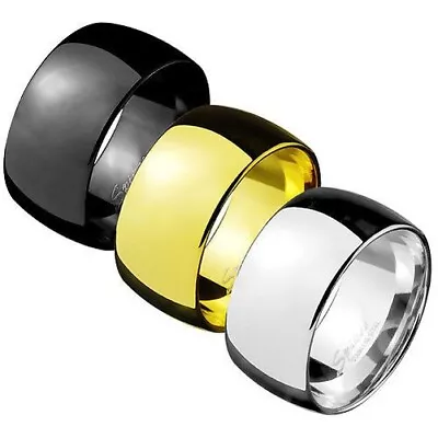 Men's Ring Extra Wide Stainless Steel Mirror Polished Thumb Ring Rocker Ring • $9.04