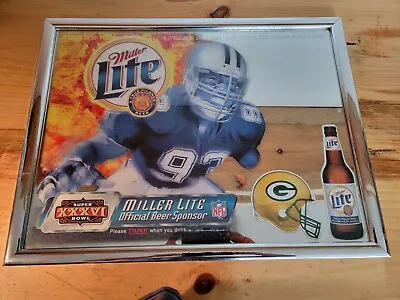 Rare 2001 Miller Lite Super Bowl Xxxvi   Green Bay Packers   Mirror 26  X 20  • $100