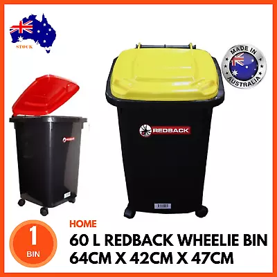 60l Redback Heavy Duty Kids Toy Mini Plastic Storage Wheelie Bin Container Bins • $54.95
