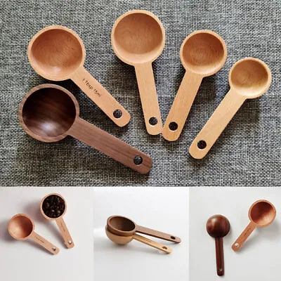 Kitchen Wooden Measure Scoop Coffee/Tea/ Milk/Wash Powder Home Measuring Spoons • £3.95