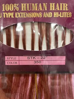 I-tip 22  #350 Copper Red Extensions Straight Human Hair Eve New • $12.99