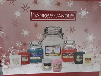 Large Yankee Candle Gift Set 1 Medium 2 Small 6 Votives Brand New - Christmas • £25