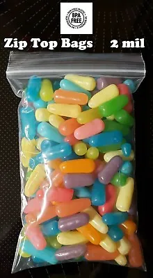 Clear Reclosable Plastic Bags 2Mil Jewelry Pill Zipper Baggies Top Lock Zip Seal • $1.50