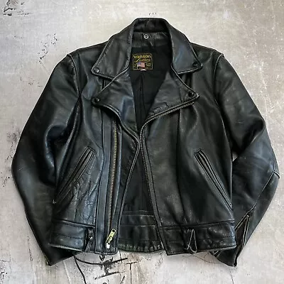 Vintage Vanson C2 Leather Motorcycle Jacket (size 38) Made In USA • $300