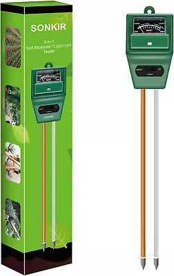 Soil Ph Meter MS02 3-In-1 Soil Moisture/Light/Ph Tester Gardening Tool Kits For • $15.62