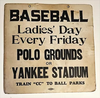 RARE ORIGINAL UNIQUE Subway Sign From The 1950’s - POLO GROUNDS/YANKEE STADIUM • $300