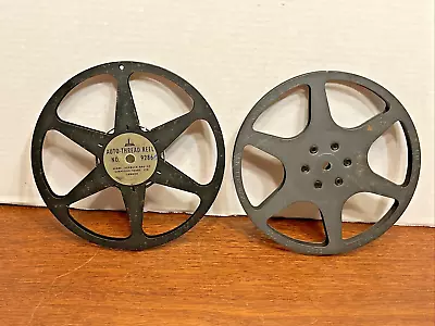 PAIR Vintage Tower Auto-Thread Reel 8mm Movie Film 7  Metal & Similar Kodak • $16