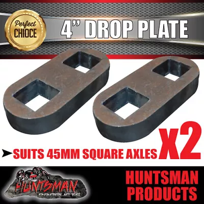 $88 • Buy 2x 4  Drop Axle Plates Suits 45mm Square Trailer Caravan Axle. 30mm Thick
