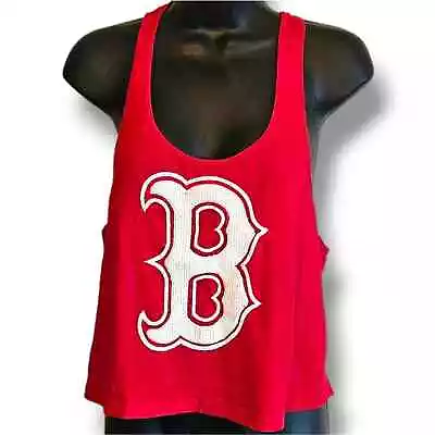 Victoria’s Secret PINK Boston Red Sox 5th & Ocean Sequins Red Tank Top Sz Med • $17.95