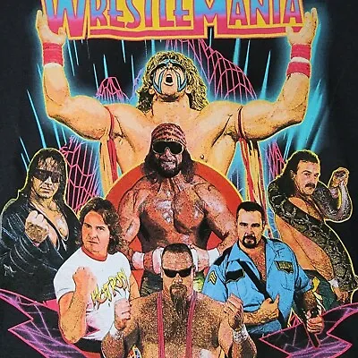 WWE WWF WrestleMania VI T Shirt Mens 2XL XXL BLACK WRESTLING 80s 90s RETRO NWT • $17.88