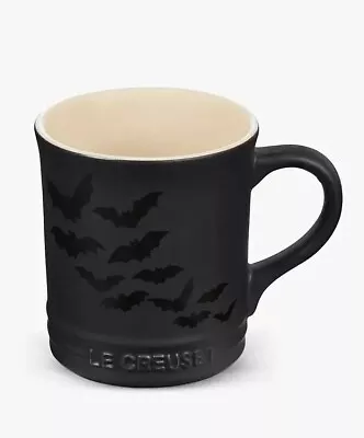 Le Creuset Halloween Bat Gothic Stoneware Coffee Tea Mug 400ml Matte Black New • £30