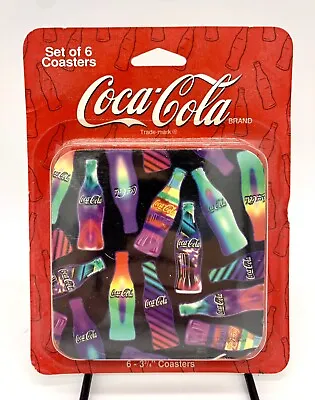 New Coca Cola Coasters Vintage 6 - 3 3/4” Sealed Neon Bottles • $10.99