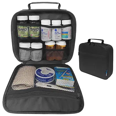 StarPlus2 Medium Padded Modular Pill Bottle Organizer Slim Medicine Bag - Black • $17.99