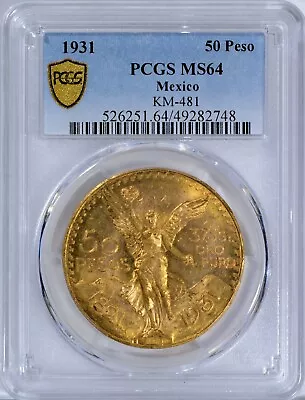 1931 MS64 Mexico Gold 50 Pesos • $3895