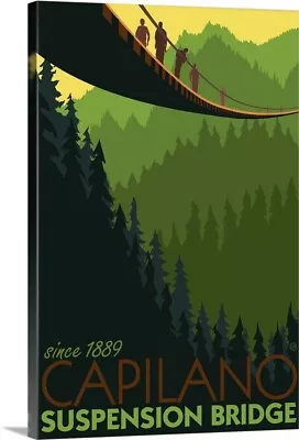 Capilano Suspension Bridge - Vancouver Canvas Wall Art Print Bridge Home Decor • $49.99