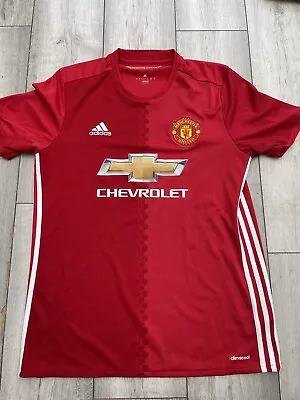 Manchester United FC Man Utd 2016 2017 Home Shirt Adidas Mens Large Adult Kit L • £14.99