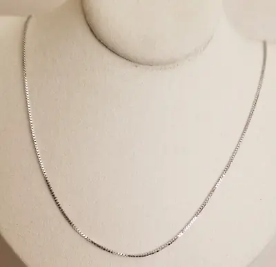 $58 • Buy 18K White Gold Classic Box Chain Necklace 2.93 Grams 18   NR = No Reserve