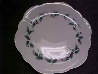 Mikasa Ribbon Holly 10 5/8  Wellington Cake Plate MINT • $24.95