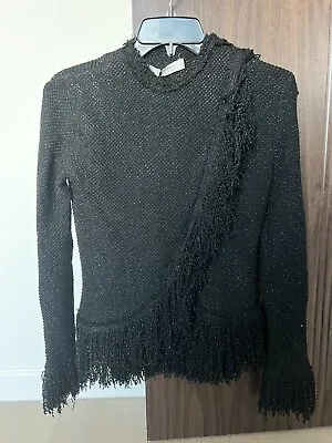 ZARA Studio Limited Edition Shimmer Fringe Cardigan Sz XS NWT • $29.99