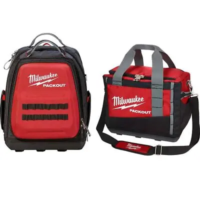 Milwaukee PACKOUT Tool Backpack 15  + Tool Shoulder Bag 15  Molded Base Nylon • $186