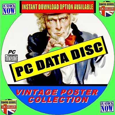 £5.07 • Buy Massive Vintage Posters Archive 6200+ Nostalgic Advertising & Information Pc-cd
