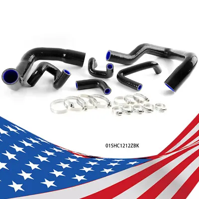  Silicone Radiator Hose Pipe Kit Black Fit For 86 - 93 Mustang GT LX Cobra 5.0 • $36.99