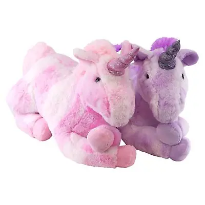 Plush Unicorn Toy 21  Large Teddy Stuffed Super Soft Cuddly Lying Horse Toy • £17.59