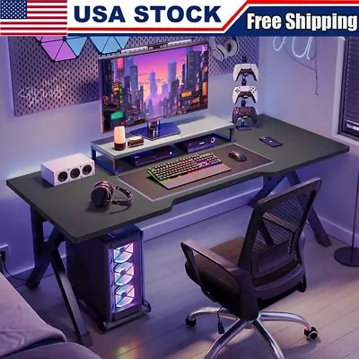 Gaming Desk PC Computer Desk Home Office Desk Table Gamer Workstation Black  • $59.99