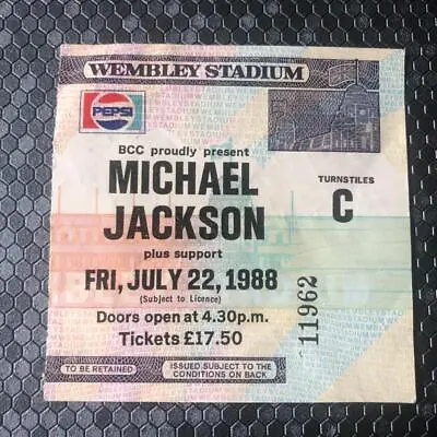 Michael Jackson Ticket Wembley Stadium  22/07/88 Bad Tour  #11962 • £26