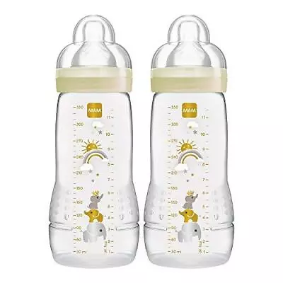 MAM Easy Active Bottle 11 Oz (2-Count) Fast Flow Bottles With Silicone Nipples • $17.69