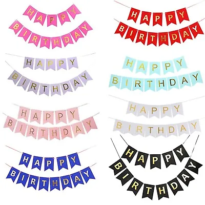 Happy Birthday Bunting Banner Letter Hanging Card Party Decoration Garland • £2.99