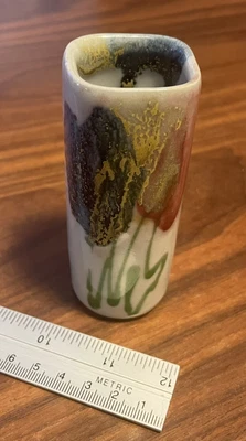 £7.50 • Buy Dartington Pottery/Ceramic Flower/Bud Vase With Janice Tchalenko Poppy Design.