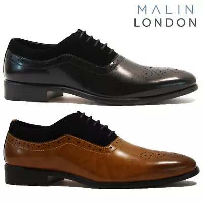 Mens Brogues Lace Up Shoes Smart Casual Oxford Formal Wedding Office Dress Work • £19.95