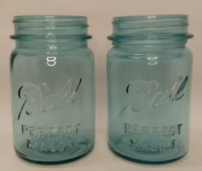 LOT OF 2 Ball Perfect Blue Mason Jars 1913 -1915 Pint Size #1 & #4 • $7.99