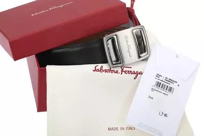 New Salvatore Ferragamo Leather Logo Buckle Belt Adjustable Resizable 115/46 • $399.99