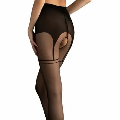 £7.29 • Buy Exclusive Crotchless Patterned Tights- Delight By Fiore- 20 Denier