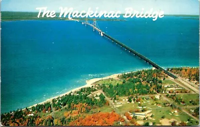 Vintage Postcard Mackinac Bridge Michigan • $3.08