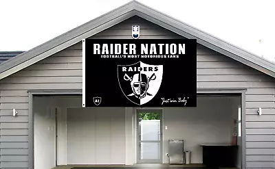 Las Vegas Raiders Flag Banner 3x5 Ft Raider Nation NFL Football Garage Wall NEW • $13.97