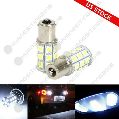 2pcs 12V R5W 1156 5050 27 SMD LED Car Tail Turn Signal Light Lamp Bulb White • $10.30