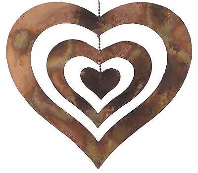 Hanging Heart Ornament Spinner With A Flamed Finish • $14.99
