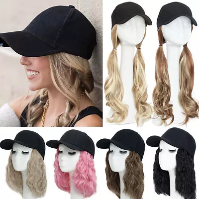 Highlights Straight Bob Wig Baseball Hat With Synthetic Hair Baseball Cap Wigs • $20.90