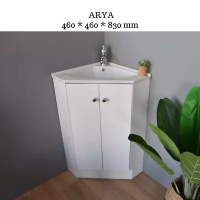 Corner Bathroom Vanity Cabinet Unit 46*46*83cm Freestanding With Ceramic Basin • $620