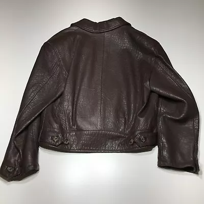 J. Percy For Marvin Richards Jacket Womens Sz Medium Textured Leather Brown USA • $74.99