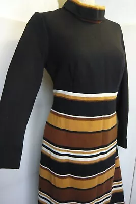 £10 • Buy VINTAGE 1960s JUMPER DRESS FUNNEL NECK MERRY FINN FAB MOD SCOOTER GIRL 12